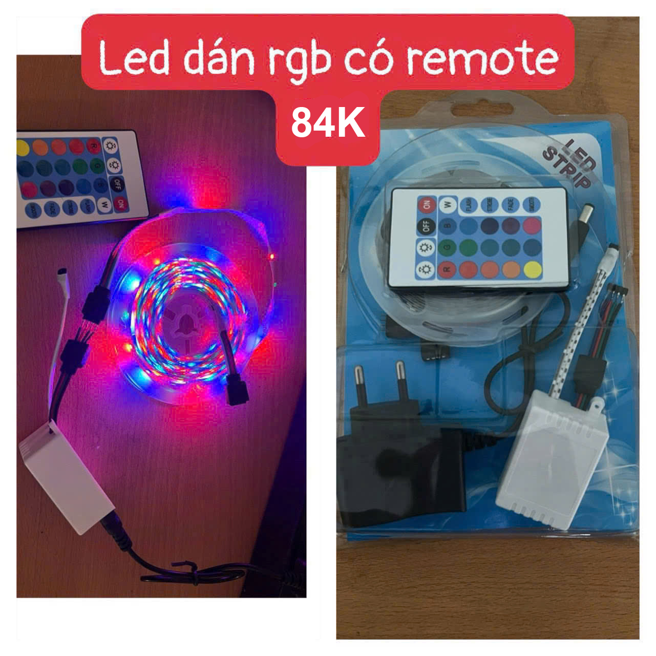 Đèn Led dán RGB có remote